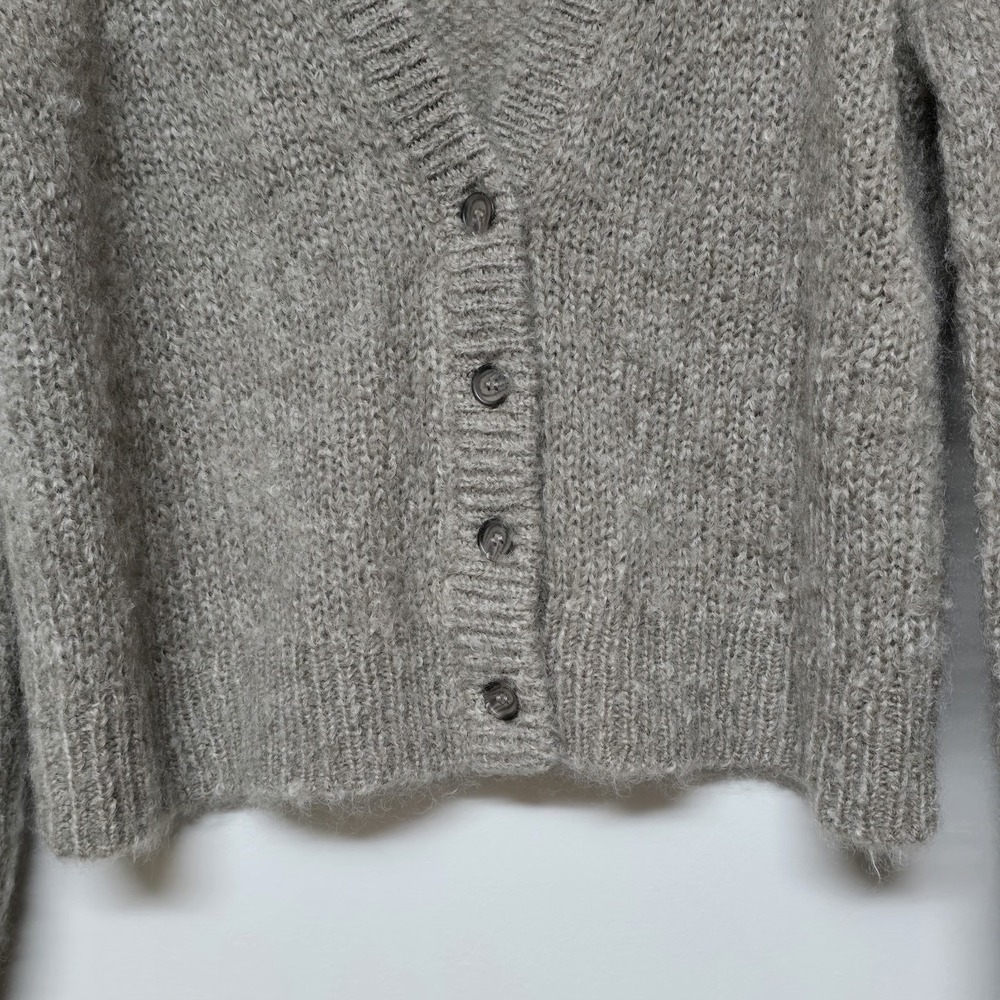 Jenni Kayne Womens Mohair Boyfriend Cardigan Sweater Stone Sz XS - Picture 4 of 8